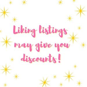 Hi everyone! By you liking listings, you may get discounts on certain items!